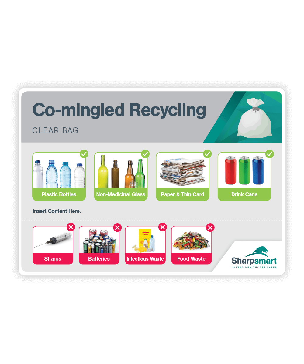 Co-Mingled Recycling Bin Label | Sharpsmart