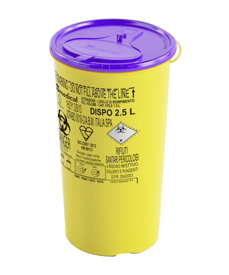2.5 Litre Disposable Cytotoxic Sharps Container