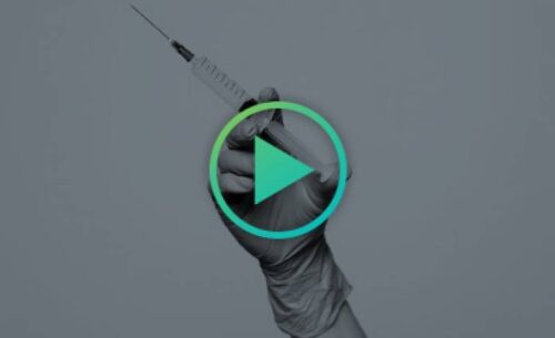 Video thumbnail of gloved hand holding syringe