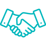 HandShake Outline Aqua Icon 100px