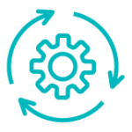 Logistic Gear Outline Aqua Icon 100px