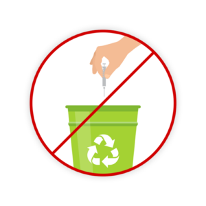 DANUKB261026 Circled Image Sharps In Wrong Bin Circled Image sharps in wrong bin